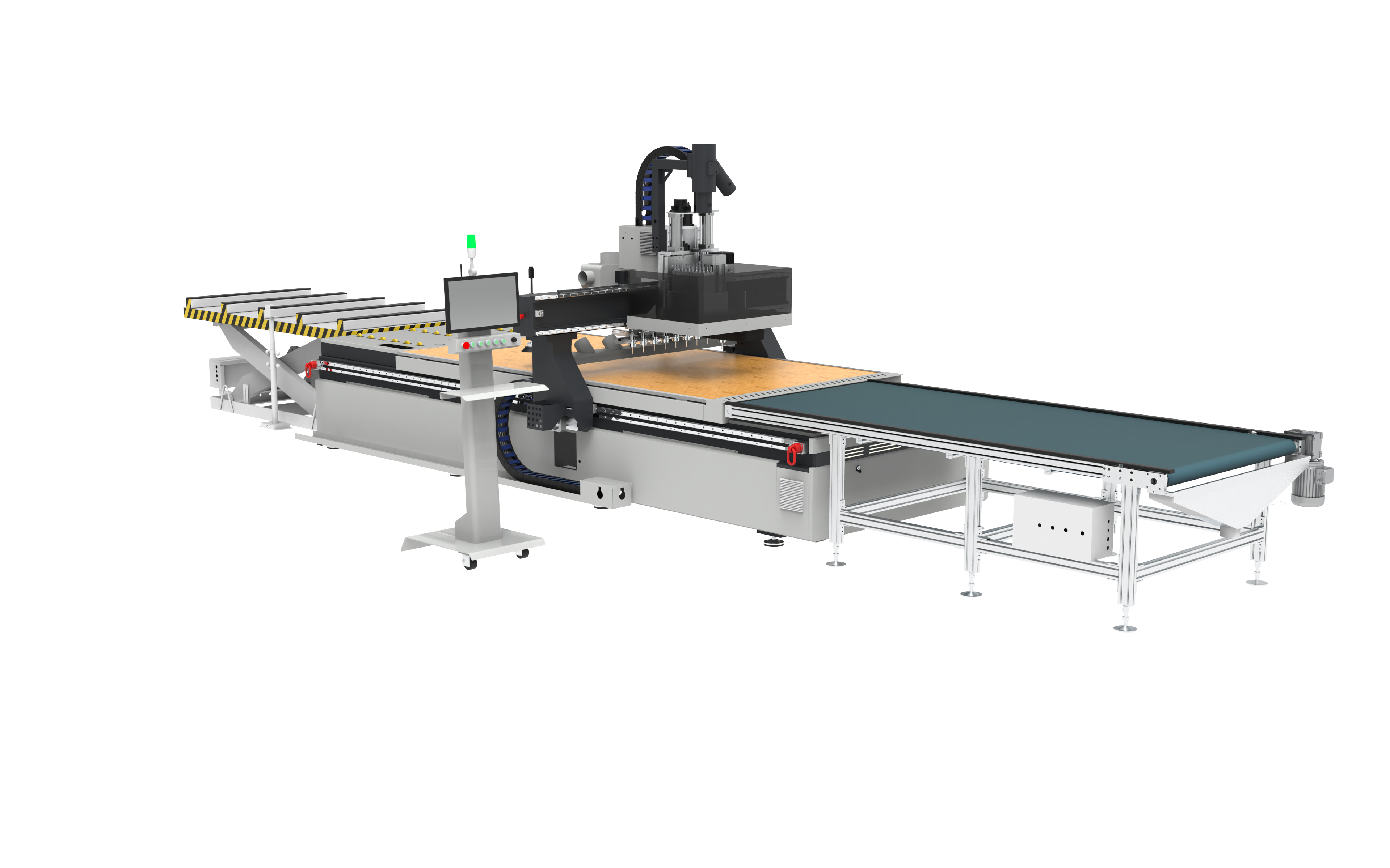 Automatic loading and unloading CNC router workflow