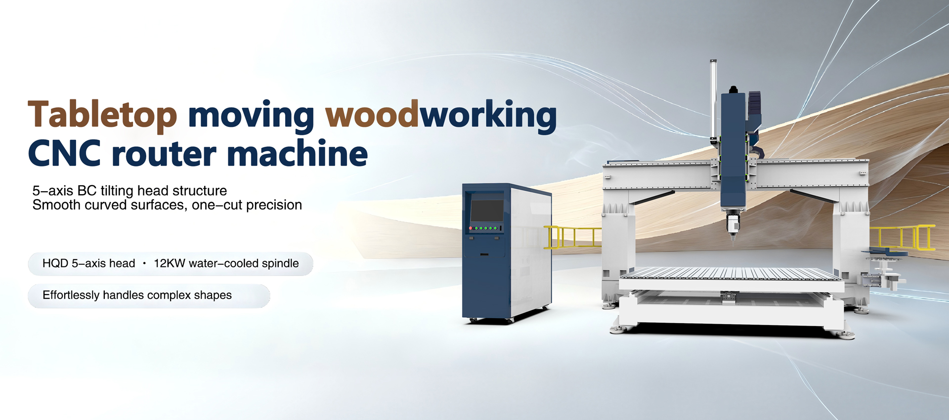 5axis tabletop moving woodworking cnc router machine