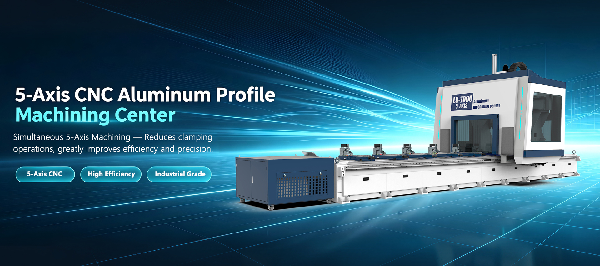 5axis cnc aluminum profile maching center